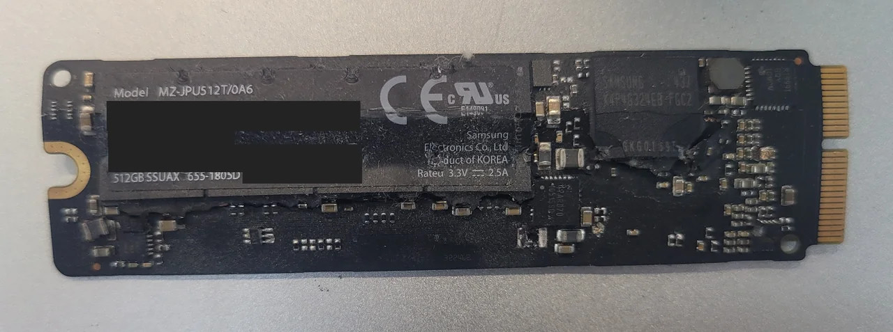맥 SSD 파기 사진