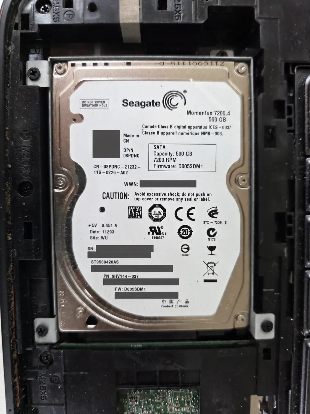 Seagate Momentus 7200.4 ST9500420AS 500GB 하드디스크